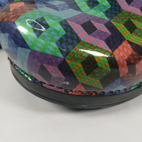 Dansko Professional Women’s Clogs Size 41 US 10.5-11 Multicolor Geometric Print - Picture 11 of 12